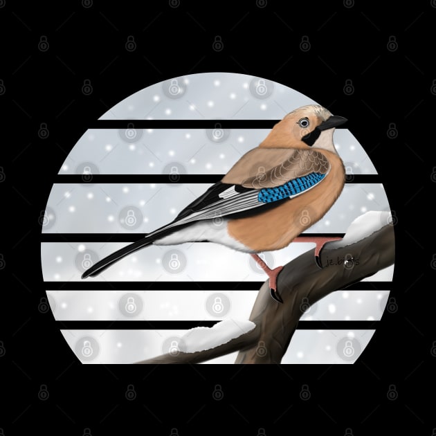 Jay Winter Snow Bird Watching Birding Ornithologist Gift by jzbirds