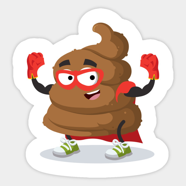 Superhero Cartoon Brown Piece Of Shit Poop Character Mascot