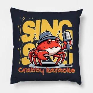 Funny crab Karaoke singer Pillow