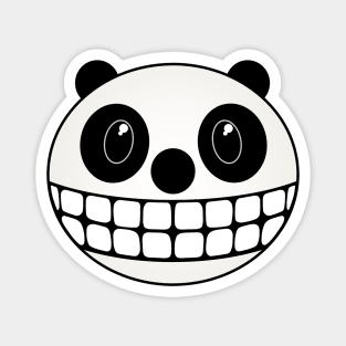 Grinning Cartoon Panda Bear Face Caricature Magnet