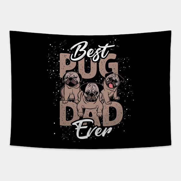 Pug Dad Dog Tapestry by ShirtsShirtsndmoreShirts