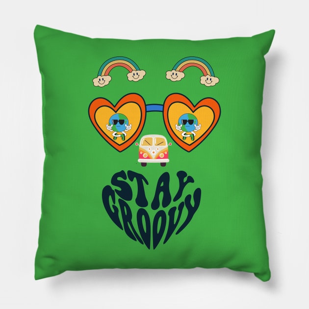 Stay Groovy Pillow by HighwayForSouls