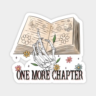 "One More Chapter" Skeleton & Book Magnet