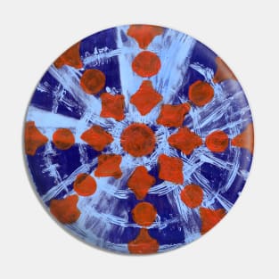 Mandala Tie Dye - Blue and Orange Pin