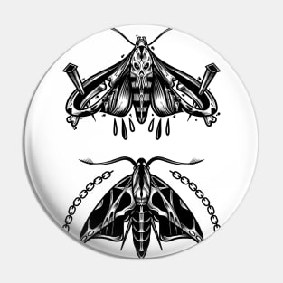 Blackwork Moths Pin