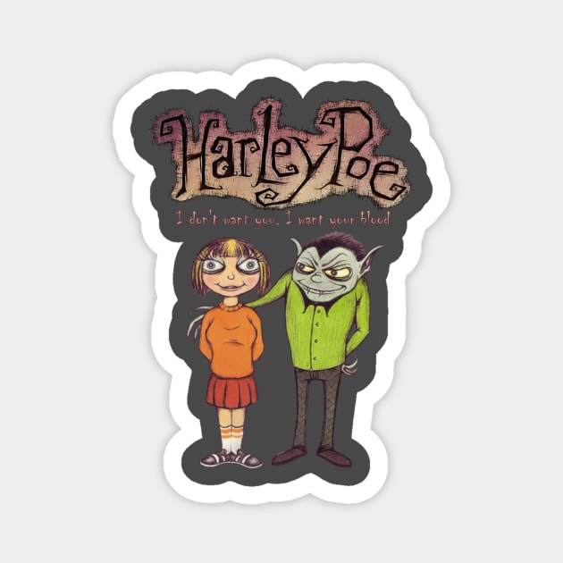 Harley Poe - A Vampire's Night Out Magnet by Pete the Cat Guy