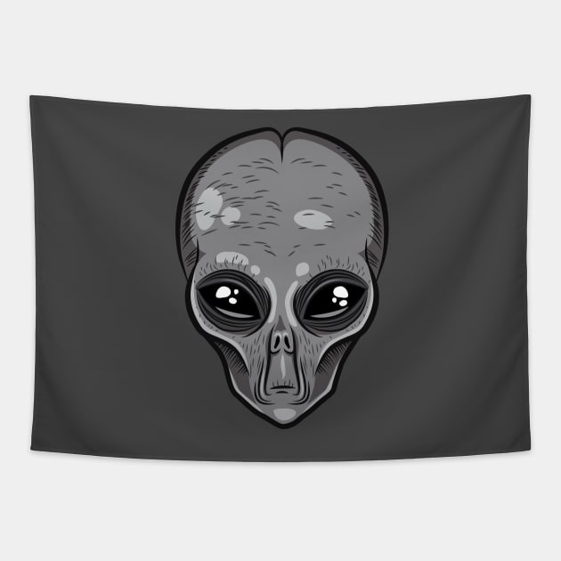 Alien Head Tapestry by JenniferSmith