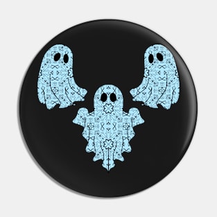 Halloween Ghost Native Ojibwe Floral by Niibidoon Pin