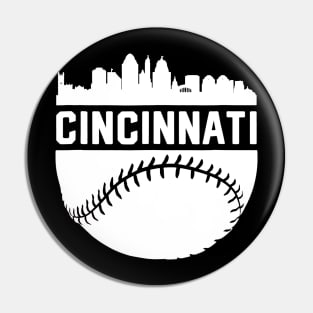 Downtown Cincinnati Ohio Skyline Baseball Pin