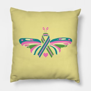 Metastatic Breast Cancer Butterfly Pillow