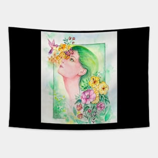 Girl flower Tapestry