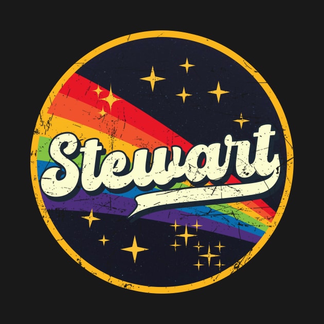 Stewart // Rainbow In Space Vintage Grunge-Style by LMW Art