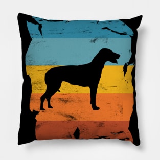 English Foxhound Distressed Vintage Retro Silhouette Pillow