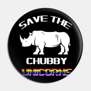 AW Fashions Save The Chubby Unicorn - Funny Quote Tees Hipster Men's T-Shirt Pin