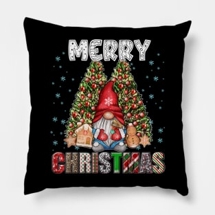 Merry Christmas Gnome Family Funny Xmas Tree Women Men Kids Pillow