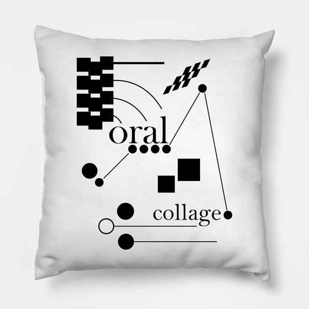 Graphic Notation - Black | Oral Collage Pillow by Oral Collage Radio Show