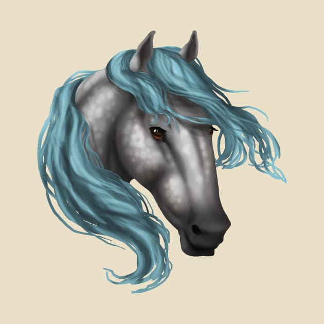 Horse Head - Dapple Blue Hair by FalconArt