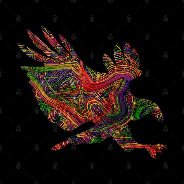 Eagle Lovers Vibrant Artists String Illustration by grendelfly73