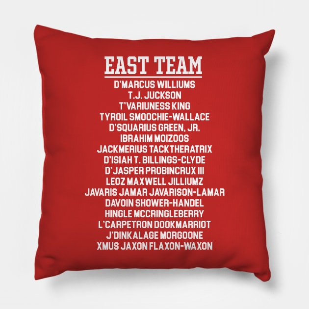 EAST TEAM --- East/West College Football Bowl Pillow by darklordpug