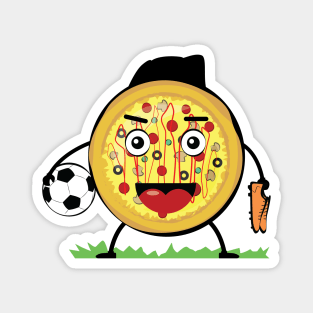 Pizza Football / Soccer Player - Funny Character Illustration Magnet