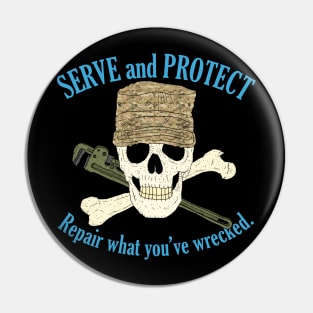 serve and protect, repair mechanic. USA. Pin