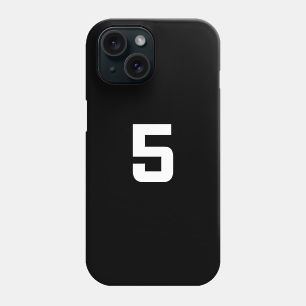 Number Five - 5 - Any Color - Team Sports Numbered Uniform Jersey - Birthday Gift Phone Case by Modern Evolution