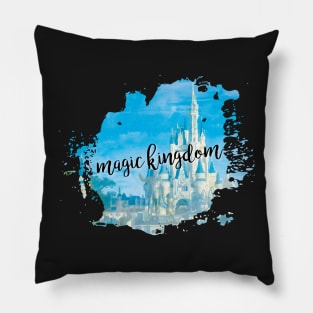 Character Castle Watercolor Splatter Pillow