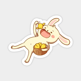 Bunny eating chicken nuggets Magnet