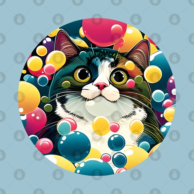 Funny Chonk Meme Cat Bubble - Cat Lover by Karin Wright