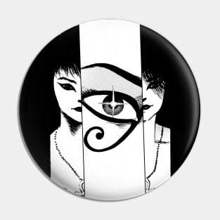 Deathly Eye (white) Pin