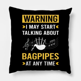 Warning Bagpipe Bagpipes Bagpiper Pillow