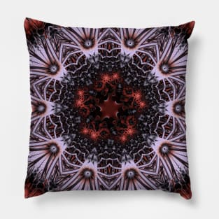 Red  Fiberious Mandala Pillow