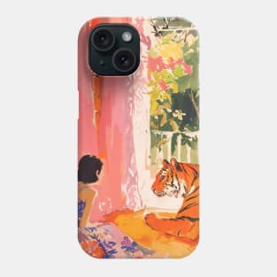 Pink Tiger and Woman Matisse Boho Phone Case