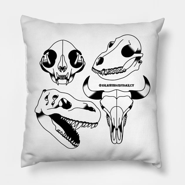 Animal Skull Pack Pillow by drawingsbydarcy