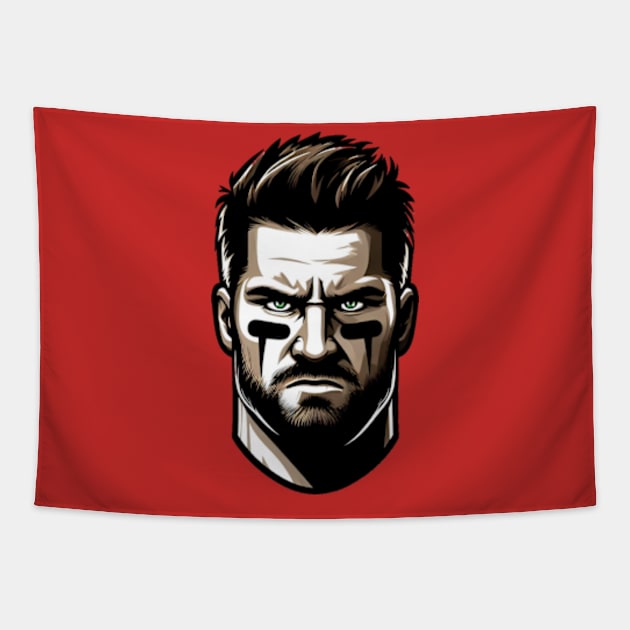 Jason Kelce Serious Face Tapestry by elegantelite