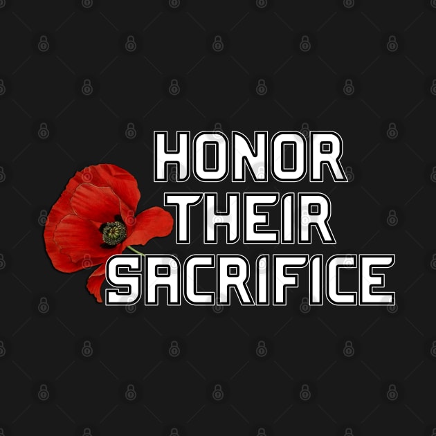 Honor Their Sacrifice Memorial with Red Poppy Flower (MD23Mrl006b) by Maikell Designs