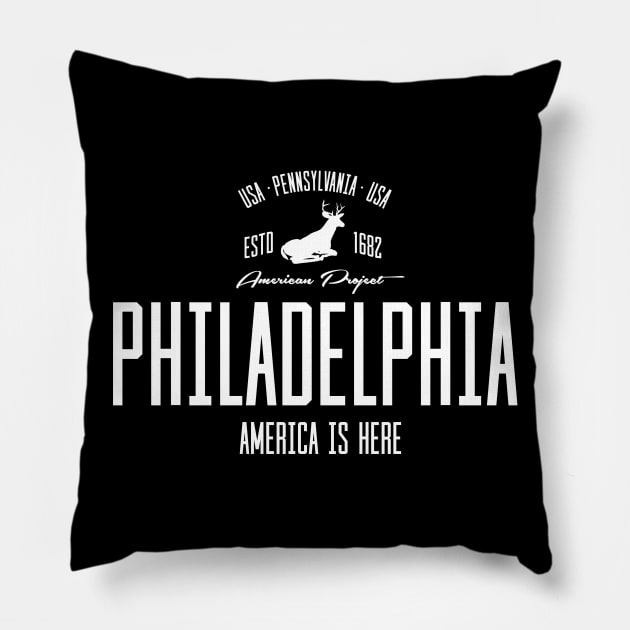 USA, America, Philadelphia, Pennsylvania Pillow by NEFT PROJECT