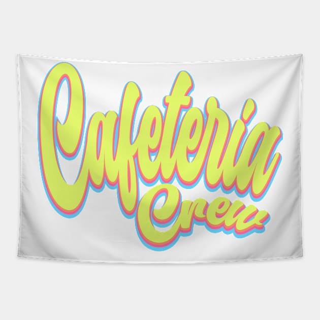 School Cafeteria Worker Matching Typography Retro Tapestry by JaussZ