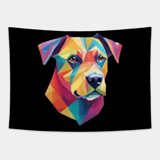 Geometrical Dog, vibrant, calm brown eyes #2 Tapestry