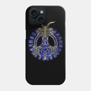 The hammer of Thor - Gold and Lapis Lazuli Phone Case