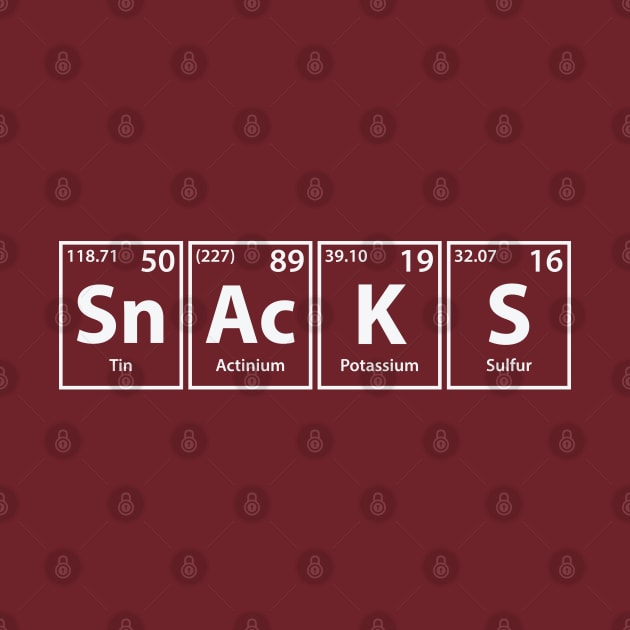 Snacks (Sn-Ac-K-S) Periodic Elements Spelling by cerebrands