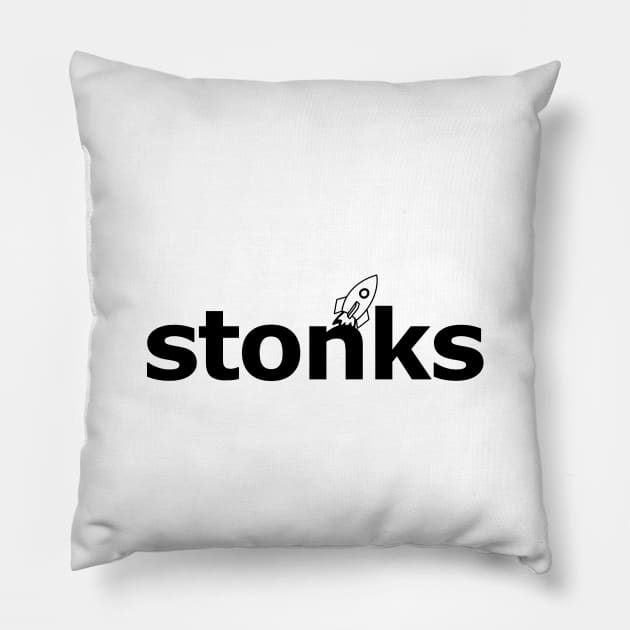 stonks Pillow by kareemelk