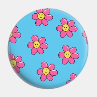 Cool groovy flower pattern in y2k style Pin