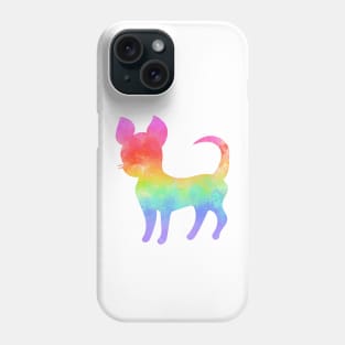 Watercolor rainbow chihuahua Phone Case