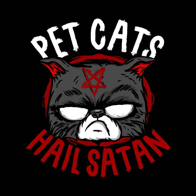 Pet Cats Hail Satan I Occultist Pentagram Cat graphic by biNutz