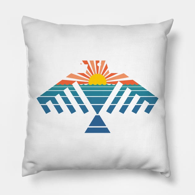 sunray thunderbird Pillow by somatosis