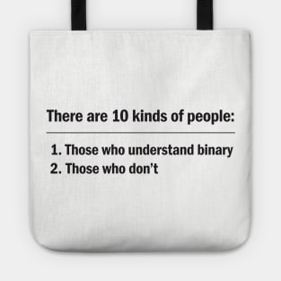 10 Kinds of People - Black Text Tote