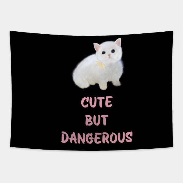 Cute but dangerous cat Tapestry by Gingerbrunette