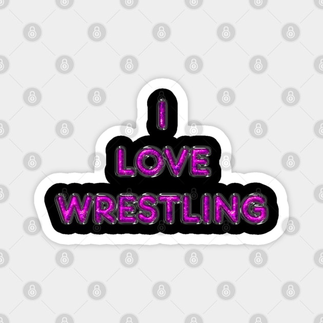 I Love Wrestling - Pink Magnet by The Black Panther