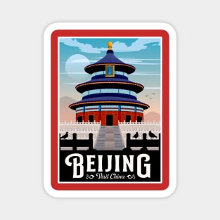 Beijing China Vintage Travel and Tourism Print Magnet